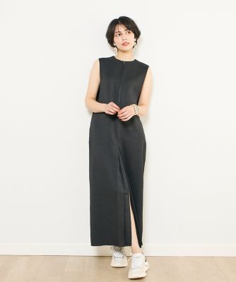 ＜INED (Women)＞《ＩＮＥＤ　ＣＬＡＲＯ》スラブツイルハーフジップワンピース（７１４２１２１５０９）