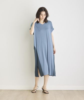 INEDネイビー Vネックドレス TADASHI SHOJI】ボートネックドレス《WEB＆EPOCA THE SHOP店舗