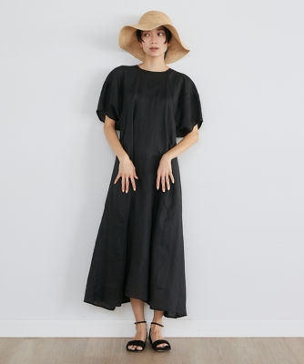 ＜INED L (Women/大きいサイズ)＞《大きいサイズ》リネンボリューム袖ワンピース（７１４２１２１８１５）