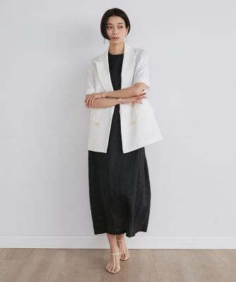 《大きいサイズ》リネンＩラインワンピース　（７１４２１２１８１６）