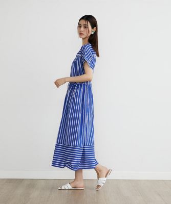 《大きいサイズ》ストライプワンピース（７１４２１２１８１７）