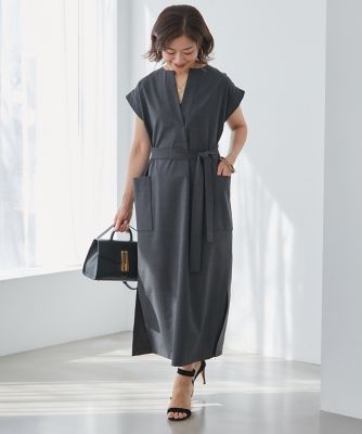 《大きいサイズ》辛口シックなレイヤードワンピース《三尋木奈保コラボ》（７１４２１２１８２４）