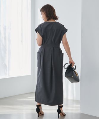 《大きいサイズ》辛口シックなレイヤードワンピース《三尋木奈保コラボ》（７１４２１２１８２４）