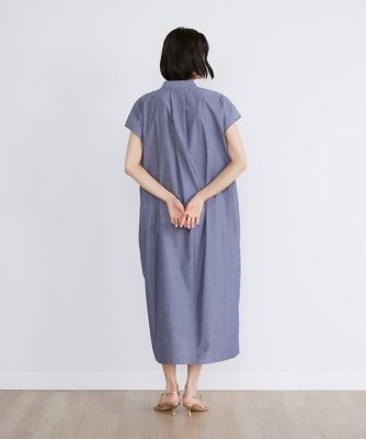 《大きいサイズ》コットンタイプライターフレンチスリーブワンピース（７１４２１２１８３１）