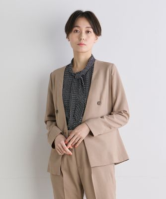 ＜INED (Women)＞《ＩＮＥＤ　ＣＬＡＲＯ》リネンライクメランジジャケット（７１４２１４１５２３）