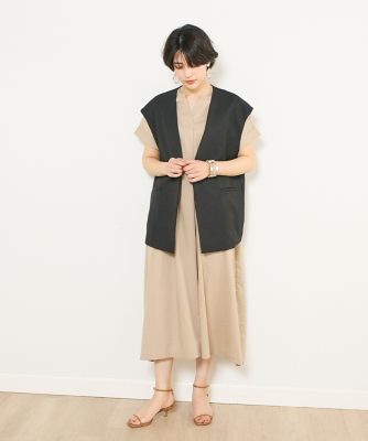 《ＩＮＥＤ　ＣＬＡＲＯ》リネンライクエステルベスト（７１４２１４１５２７）