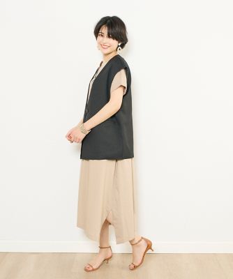 《ＩＮＥＤ　ＣＬＡＲＯ》リネンライクエステルベスト（７１４２１４１５２７）