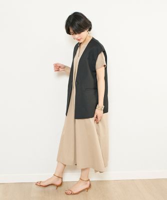 《ＩＮＥＤ　ＣＬＡＲＯ》リネンライクエステルベスト（７１４２１４１５２７）