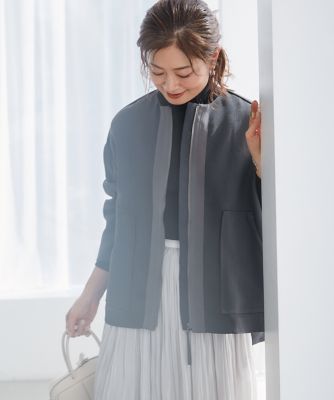 《大きいサイズ》きれいめモードの上品ブルゾン《三尋木奈保コラボ》（７１４２１４４８０２）