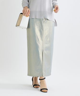 ＜INED (Women)＞《ＩＮＥＤ　ＣＬＡＲＯ》箔プリントタイトスカート（７１４２１５２５０８）