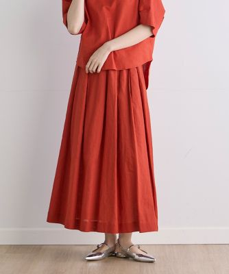 《ＩＮＥＤ　ＣＬＡＲＯ》リネンコットンフレアスカート（７１４２１５２５０９）