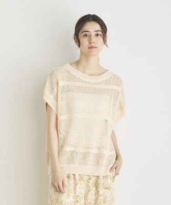 ＜INED (Women)＞《ＩＮＥＤ　ＣＬＡＲＯ》ドライメッシュニットトップス（７１４２１７０５１５）