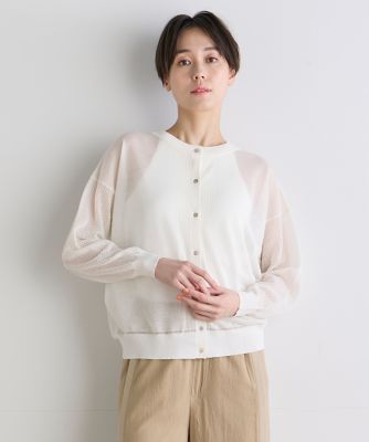 ＜INED (Women)＞《ＩＮＥＤ　ＣＬＡＲＯ》２ＷＡＹメッシュカーディガン（７１４２１７８５１７）