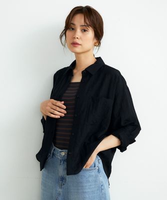 ＜INED (Women)＞《ＩＮＥＤ　ＣＬＡＲＯ》リネンレーヨンサマーシャツ（７１４２１８１５０９）