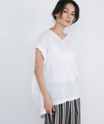 未使用 INED イネド 71-42182015 リネンVネック2WAYスリーブ ブラウス 9 リネン100% ノースリーブ レディース AY5923A60 INED 未使用 イネド 71-42182015 リネンVネック2WAYスリーブ