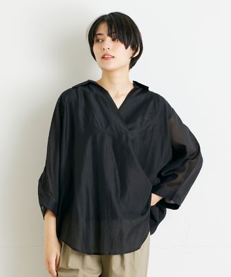 ＜INED (Women)＞《ＩＮＥＤ　ＣＬＡＲＯ》スキッパーシアーブラウス（７１４２１８２５０４）