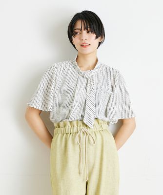 《ＩＮＥＤ　ＣＬＡＲＯ》フレアスリーブボウタイブラウス（７１４２１８２５０６）
