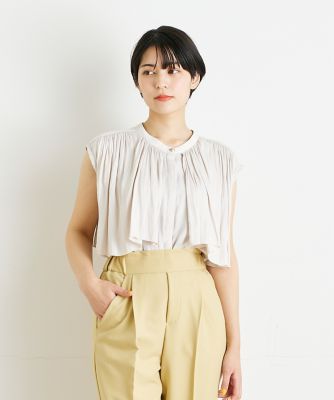 ＜INED (Women)＞《ＩＮＥＤ　ＣＬＡＲＯ》シルキーレイヤーブラウス（７１４２１８２５０８）