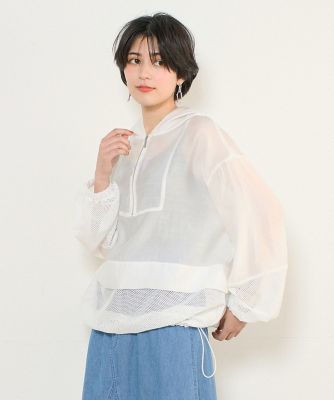 ＜三越伊勢丹/公式＞ INED (Women)/イネド 《INED CLARO》メッシュ切り替えアノラックシャツ オフシロ トップス【三越伊勢丹/公式】