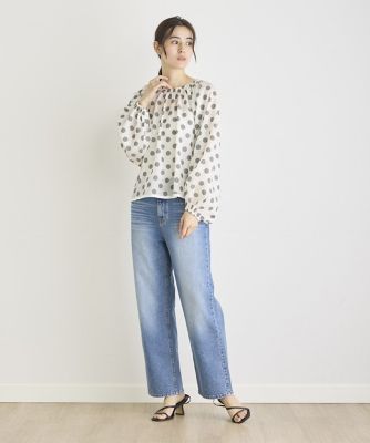 《ＩＮＥＤ　ＣＬＡＲＯ》ドットプリントブラウス（７１４２１８２５１８）
