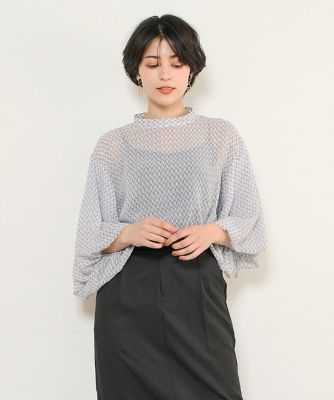 ＜INED (Women)＞《ＩＮＥＤＣＬＡＲＯ》ジオメトリックプリントブラウス（７１４２１８２５２１）