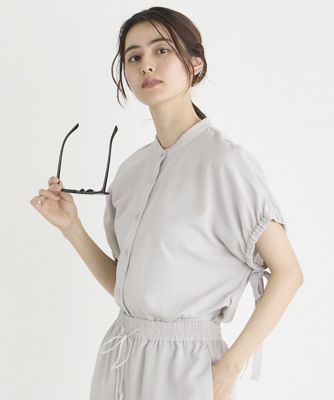 ＜INED (Women)＞《ＩＮＥＤ　ＣＬＡＲＯ》タンブラーブッチャーブラウス（７１４２１８２５２６）