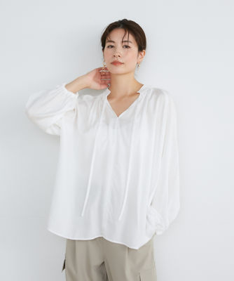 ＜INED L (Women/大きいサイズ)＞《大きいサイズ》２ＷＡＹブラウス（７１４２１８２８２４）