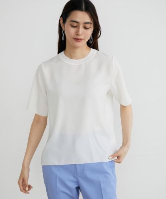 ＜INED (Women)＞ニットリブクルーネックＴブラウス（７１４２１９０００２）