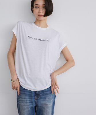 ＜INED (Women)＞フレンチスリーブロゴＴシャツ（７１４２１９００１７）
