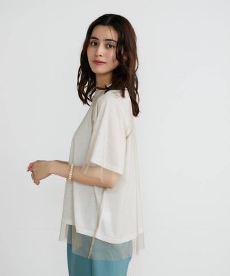 ＜INED (Women)＞《ＩＮＥＤ　ＣＬＡＲＯ》チュールレイヤードＴシャツ（７１４２１９０５１１）