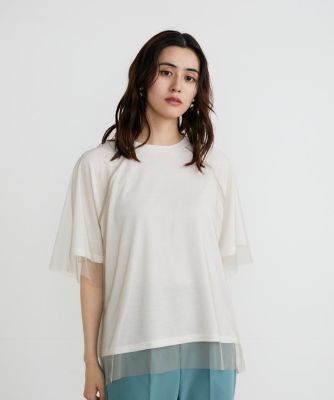 《ＩＮＥＤ　ＣＬＡＲＯ》チュールレイヤードＴシャツ（７１４２１９０５１１）
