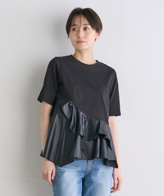 トゥモローランド　ボールジィ　ティアードフリル　プルオーバー　異素材切り替え セール！】異素材切り替えタックドロストプルオーバー