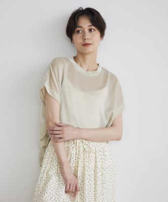 ＜INED (Women)＞《ＩＮＥＤ　ＣＬＡＲＯ》ラメカットトップス（７１４２１９０５２２）