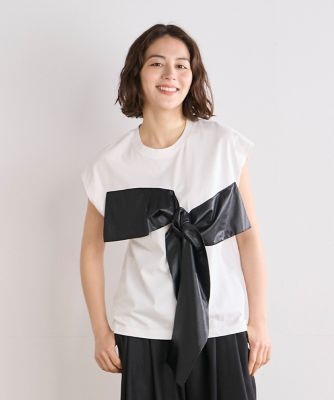 ＜INED (Women)＞《ＩＮＥＤ　ＣＬＡＲＯ》トリコットリボンＴシャツ（７１４２１９０５２６）