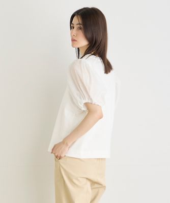 ＜INED L (Women/大きいサイズ)＞《大きいサイズ》シフォンスリーブカットプルオーバー（７１４２１９０８０７）