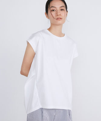 ＜INED L (Women/大きいサイズ)＞《大きいサイズ》フレンチスリーブコクーンＴシャツ（７１４２１９０８２５）