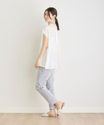 《大きいサイズ》バックリボンフレンチスリーブブラウス（７１４２１９０８３０）