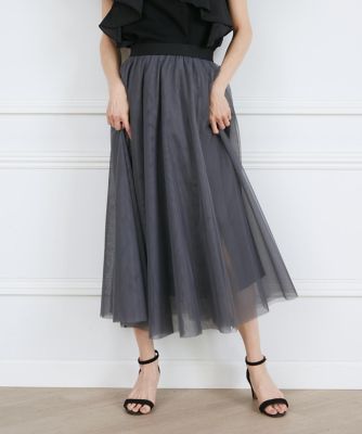 ＜INED L (Women/大きいサイズ)＞《大きいサイズ》チュールスカート（７１４３１５２８０６）