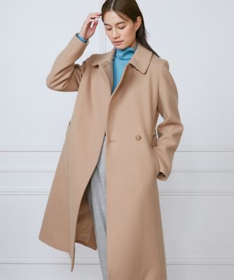 美品✳︎イネド INED 近年 ダブルクロスラップコート ロング キャメル