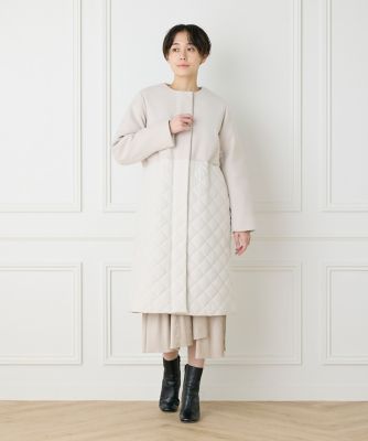 《大きいサイズ》コンビキルティングコート（７１４４１１４８０１）