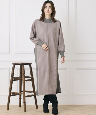 《ＩＮＥＤ　ＣＬＡＲＯ》スエードモックネックワンピース（７１４４１２１５０４）