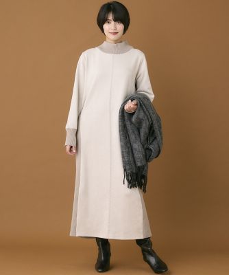 《ＩＮＥＤ　ＣＬＡＲＯ》スエードモックネックワンピース（７１４４１２１５０４）