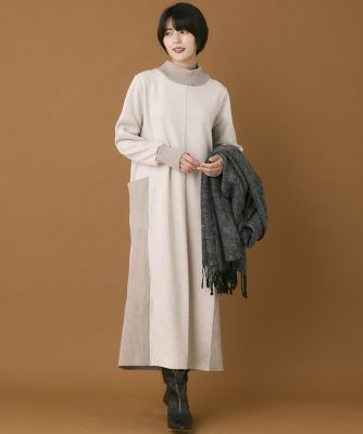 《ＩＮＥＤ　ＣＬＡＲＯ》スエードモックネックワンピース（７１４４１２１５０４）