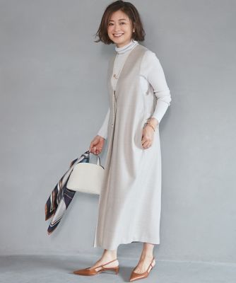 大きいサイズ》レイヤード自在コクーンワンピース《三尋木奈保