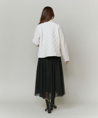 キルティングノーカラーブルゾン（7144144008） | INED