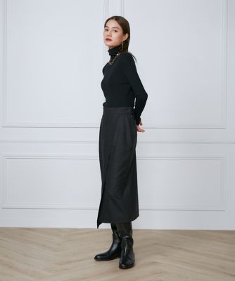 GIUSEPPE DI MORABITO ブラック コットン混 スカート コウベレタス KOBE LETTUCE [ 小澤美里さんコラボ ]デニム