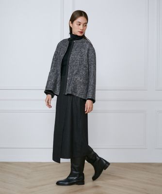 GIUSEPPE DI MORABITO ブラック コットン混 スカート ラップ風スカート《Botto Giuseppe