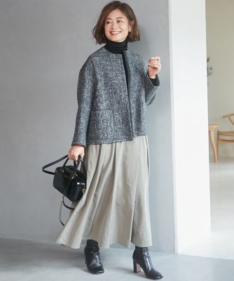 大きいサイズ イネド タイトスカート マリンボーダー ◎