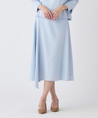 極美品✨ブルネロクチネリ ラメ入り アシンメトリー フレアスカート リネン ラメツイードフレアスカート/セットアップ対応/洗える(ひざ丈スカート