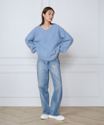 フォックスカシミヤVネックニット（7144170024